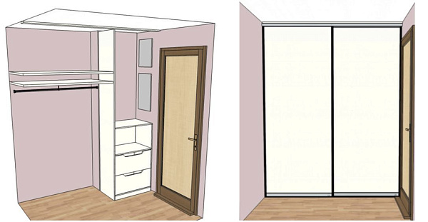 Встроенный шкаф в белом цвете в прихожую. Раздвижные двери ARISTO (3).jpg